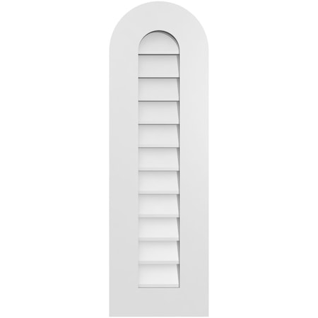 Ekena Millwork Round Top Surface Mount PVC Gable Vent: Non-Functional, w/ 3-1/2"W x 1"P Standard Frame, 12"W x 38"H GVPRT12X3801SN